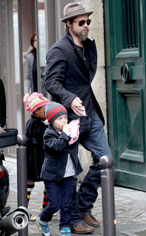 Brad Pitt, Shiloh Jolie-Pitt, Zahara Jolie-Pitt Brad Pitt, Shiloh Jolie-Pitt, Zahara Jolie-Pitt